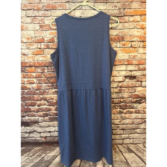Blue Sleeveless LL Bean Knit Stretch Dress Women’s Size Medium - Picture 6 of 6